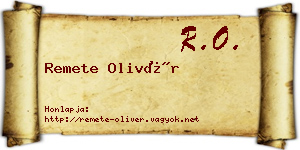 Remete Olivér névjegykártya
